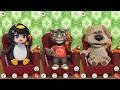 Talking Tom Cat vs Talking Ben the Dog vs Talking Sprunki GUGUGAGA Penguin - All Foods