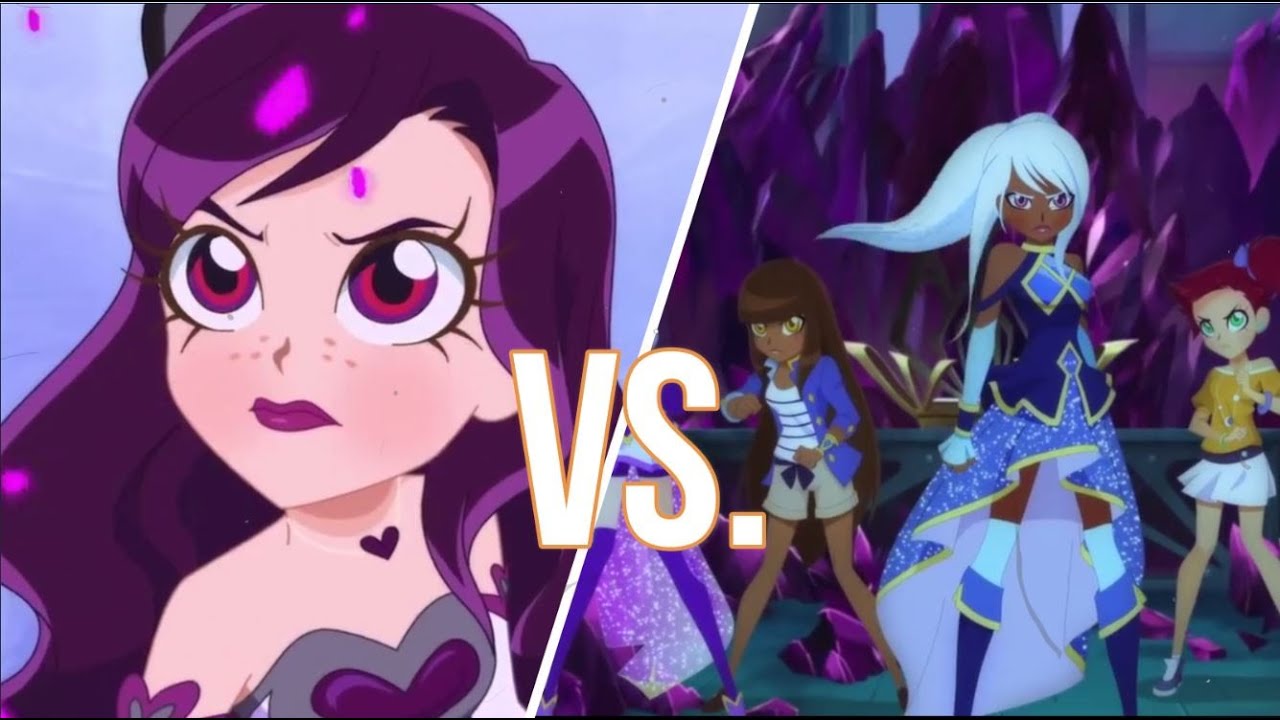 {Lolirock} - {Dark Iris Vs. Talia, Auriana, Carissa, Lyna and Izira} - {PariRocks Lolirock}