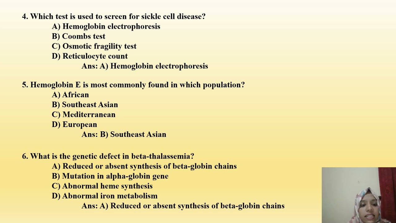 HEMOGLOBINOATHIES ___DME LAB TECHNICIAN QUESTION DISCUSSION