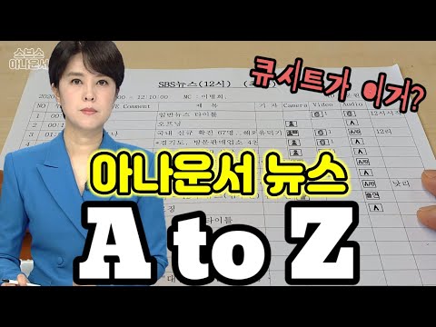   SBS아나운서 뉴스 A To Z 하나하나 알려드립니다 큐시트 아나운서 근무표 보는 법 이병희아나운서의 주말근무