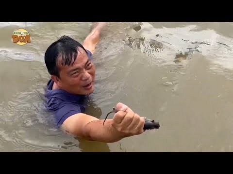 Mùa nước nổi chóng xuồng đi bắt chuột trên mấy cây gáo giữa đồng bao vui | Khương Dừa