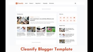 Cleanify Premium Blogger Template July 2021