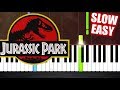 Jurassic Park Theme - SLOW EASY Piano Tutorial by PlutaX