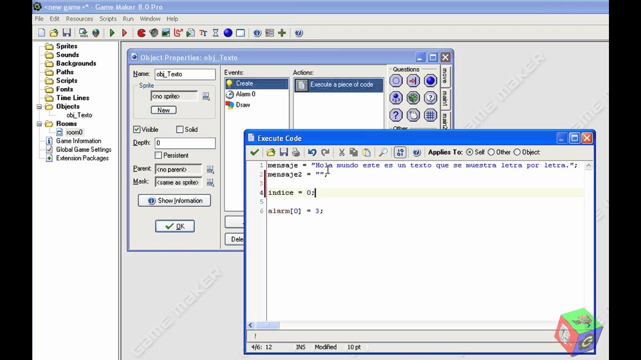 Tutorial Game Maker 50: Textos Parte 4 - YouTube