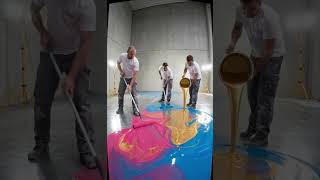 Mixing art and magic in every pour💞💙... #epoxyfloor #resin #asmr #epoxy #design