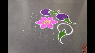 Creative kolam/ 9-5 dot's Margazhi matham Brinjal 🍆 design Rongoli kolam.