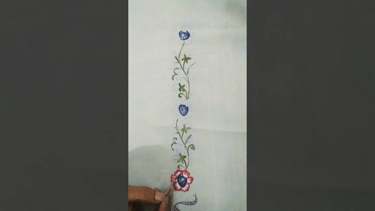 Fabric Painting Flowers Transition | Designer AMMI |
