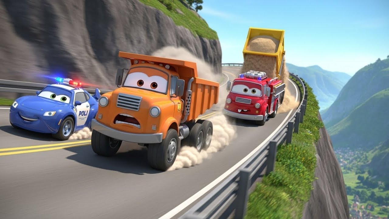 Runaway Dump Truck! Terry loses his Brakes! | Mountain Rescue Team | Super Car Friends