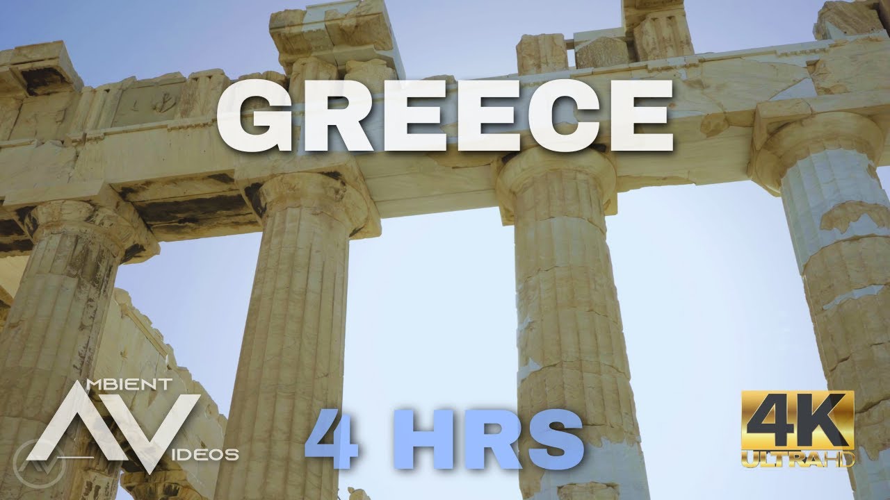 GREECE - 4 Hours of Iconic places in Greece Ambient Video