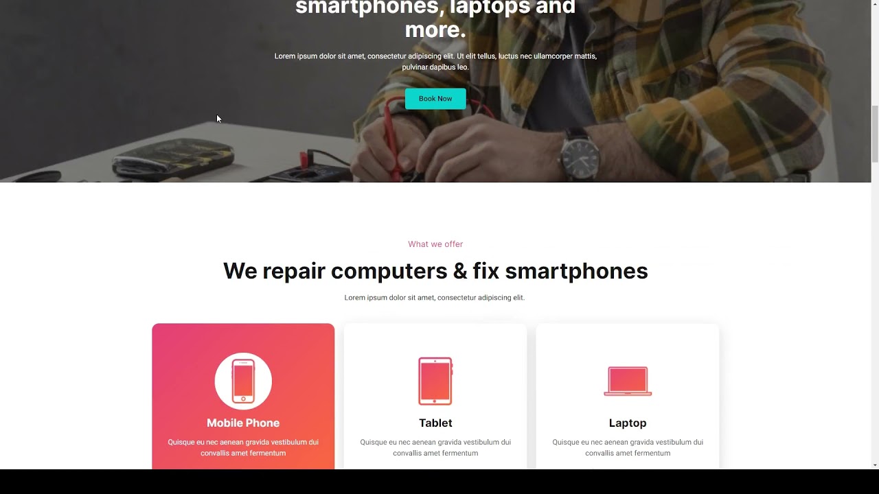 RepairKit - Mobile Phone and Computer Repair Elementor Template Kit computer mobile phone