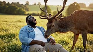 Fat Man Tickled By Deer