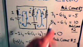 Electrical Circuits Video 14: Mesh Current Analysis  Format Approach - Introduction And Example 1
