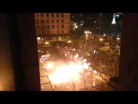 Revolution Ukraine Molotov cocktail vs  APC