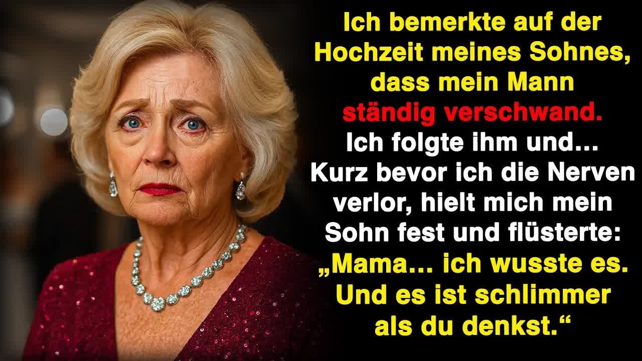 Ich merkte auf der Hochzeit meines Sohnes, dass mein Mann ständig verschwand  Ich folgte ihm und