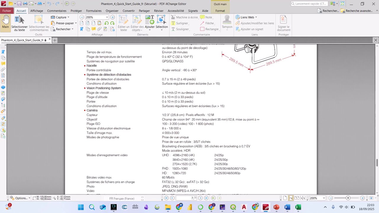 05- Fiches Techniques des caractéristiques des drones