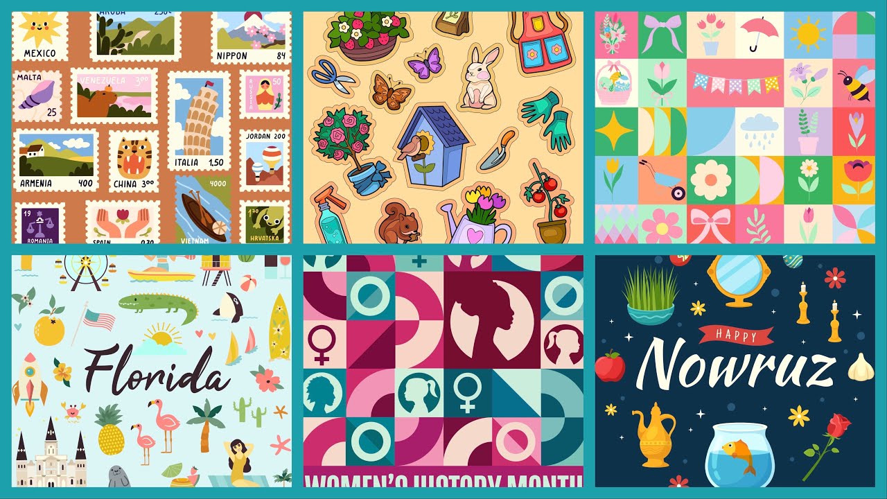 Stamps Stickers Collection Florida Map Happy Nowruz Paint by Number Hey Color app #coloringbook