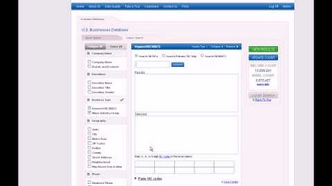 ReferenceUSA SIC and NAICS code searches