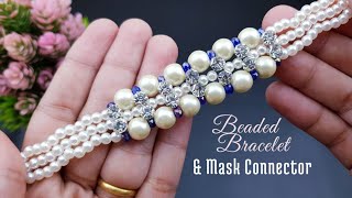 Diy beaded bracelet for beginners // konektor masker mutiara terbaru