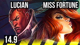 LUCIAN & Janna vs MISS FORTUNE & Senna (ADC) | 9/0/8, Legendary | EUW Diamond | 14.9