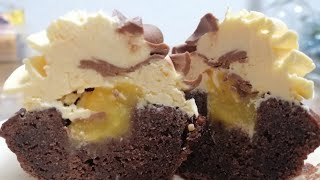 видео: Шоколадные капкейки с апельсиновой начинкой картинка: Шоколадные капкейки с апельсиновой начинкой