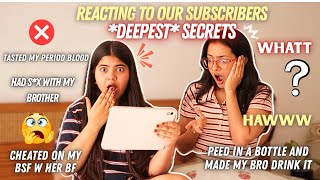 Reacting To Our Subscribers *Deepest* Darkest Secrets 😭😭😢😢 *traumatised* || Tejasvi Rajput ||