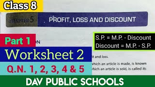 DAV class 8 maths chapter 5 worksheet 2 Q.N. 1, 2, 3, 4 & 5 solved