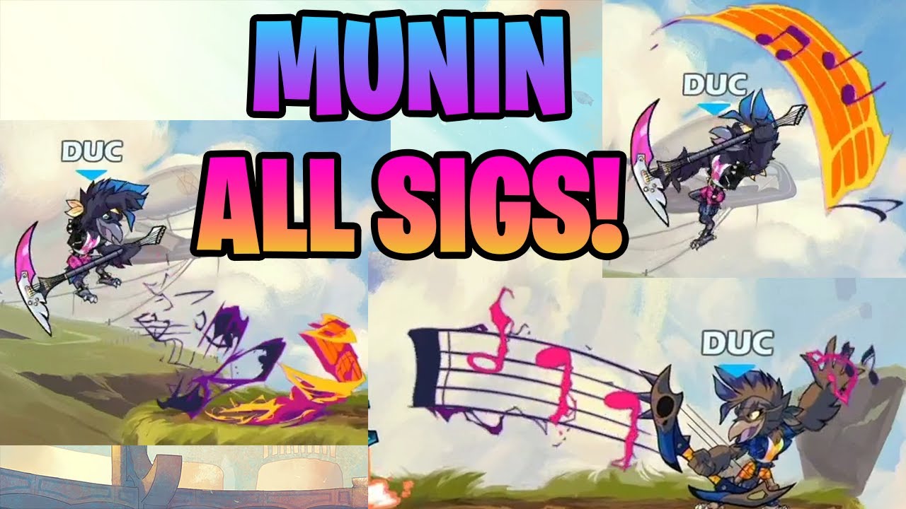 MUNIN SIGS REVEALLED! (All Sigs) - Brawlhalla New Legend