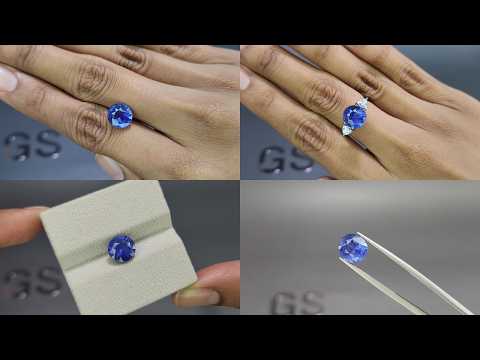 Unheated sapphire Cornflower Blue oval cut 4.08 carats, Sri Lanka Video  № 1
