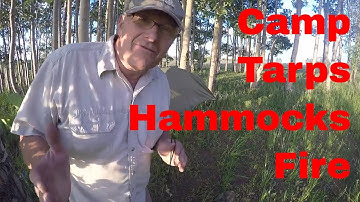 Camping - Make Asymmetrical Tarp - Hammock - Dyneema Poncho - Chop Kindling - Fire - Dyneema fail