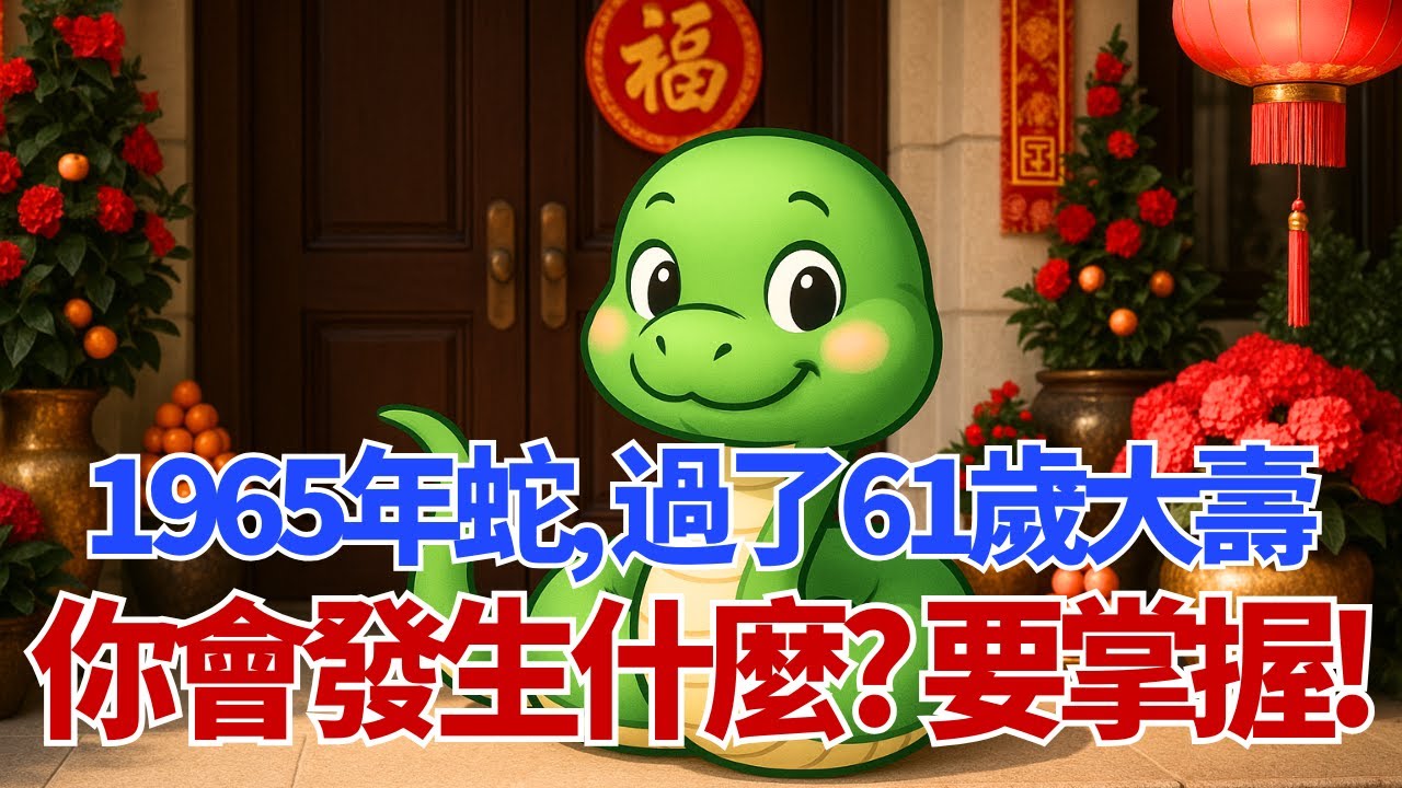 1965年屬蛇人，61歲後『真實宿命』曝光！是福蛇還是苦蛇？答案震撼！#1965年屬蛇 #屬蛇運勢 #晚年運勢 #生肖蛇 #改運 #風水命理 #財運 #健康運 #家庭關係 #屬蛇性格 #生肖蛇命運