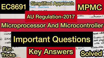 Microprocessor And Microcontroller Imporant Questions With Answer Key Anna University