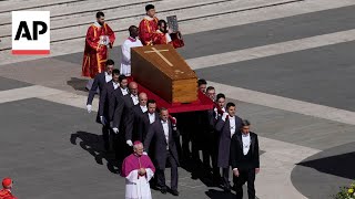 Pope Francis' coffin brought to St. Peter's Square at his funeral