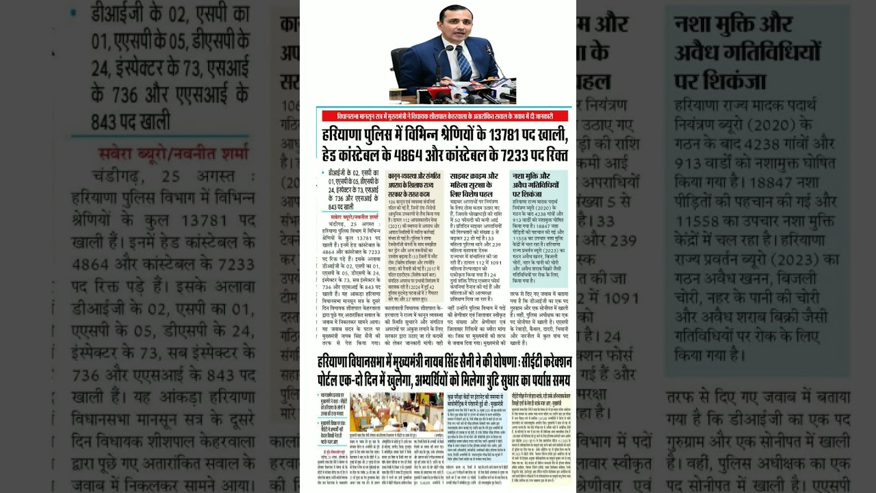 Haryana police vacancy 13000+ |correction portal 1-2 open 