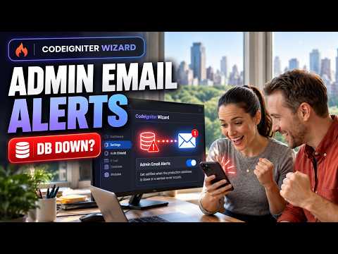 CodeIgniter Wizard apps now notify admins of exceptions via email