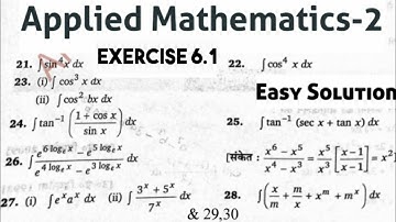 Applied Mathematics-2 Exercise 6.1 Question 21to30 Solution | polytechnic Mathematics 2 ex6.1 sol.