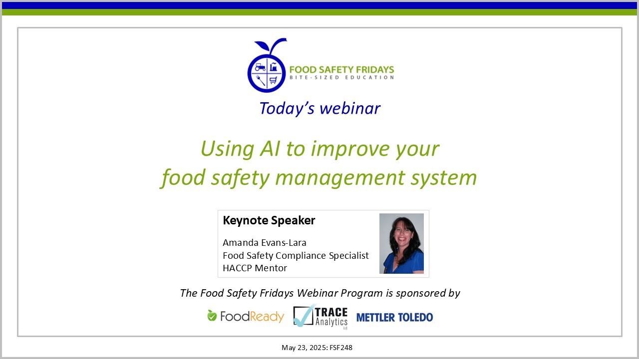 Using AI to improve your food safety management system