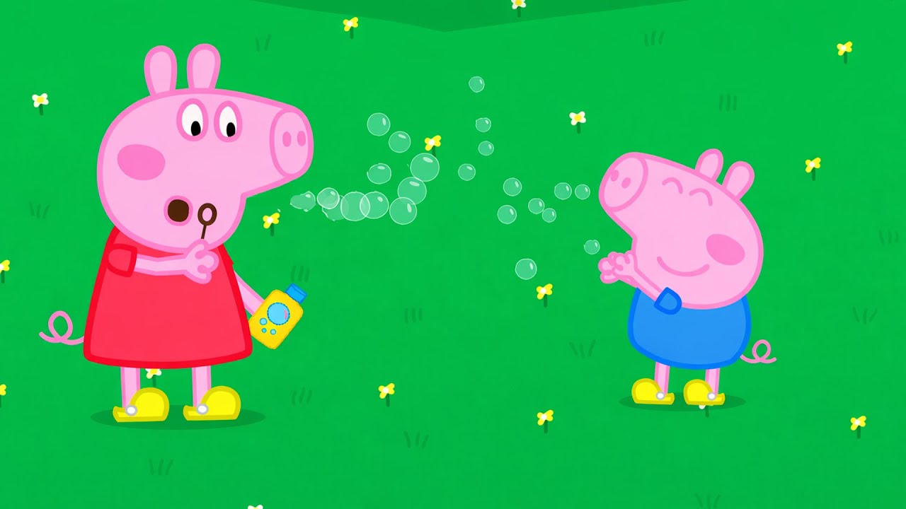 Peppa Pig's Giant Bubble Adventure! Outdoor Fun with George | Funny Peppa Pig Animation