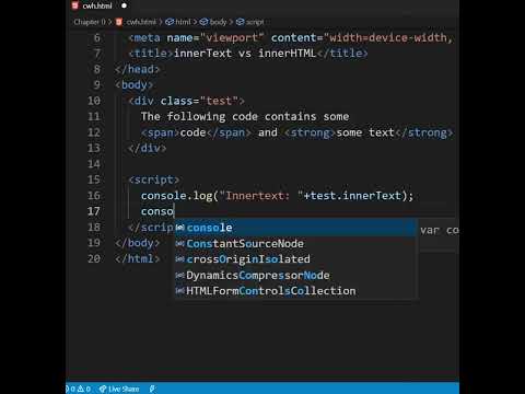 innerText vs innerHTML in JavaScript | #shorts  #javascript #coding