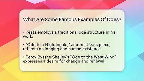 What Are Some Famous Examples Of Odes? - Tales And Texts