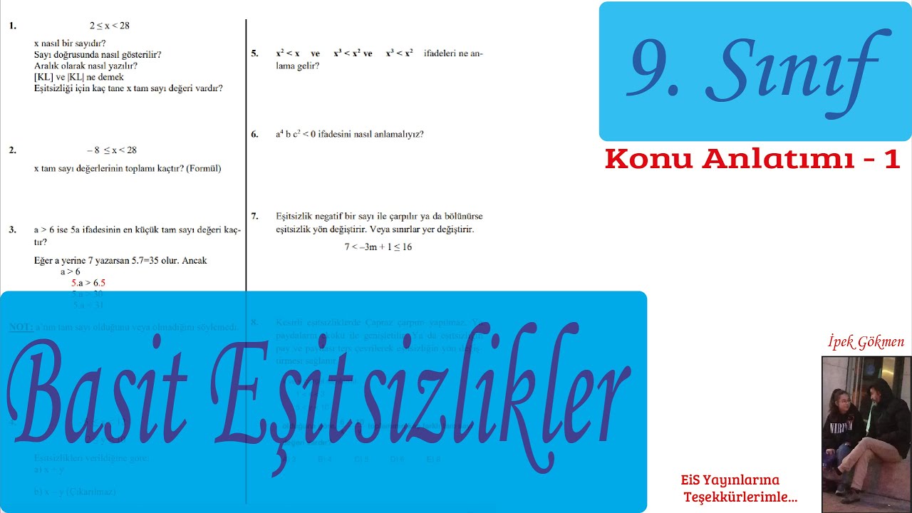 Basit 9 9. Sınıf Basit Eşitsizlikler (Konu özeti - 1) - YouTube