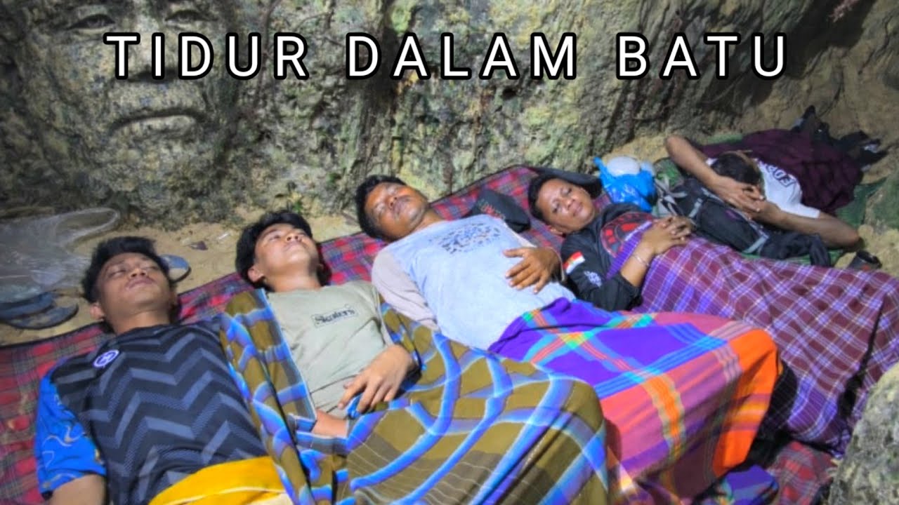 Bermalam di dalam goa batu, camping rame rame, relaxing rain sound 