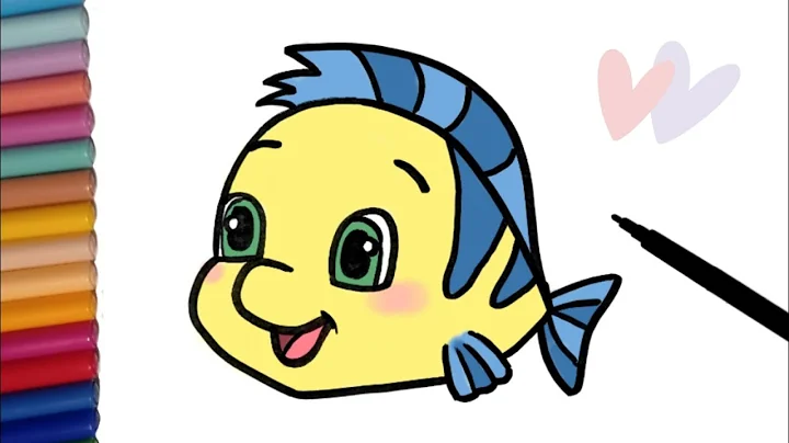 How to Draw Flounder from The Little Mermaid I Easy Drawing Step by Step