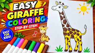 Cute Giraffe Coloring for Kids & Toddlers | Fun Drawing & Painting | Color Magic Kids