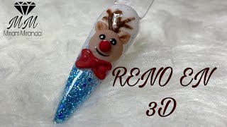 😍Uñas navideñas🎄 | uñas de RENO 🦌 en 3D y difunimado 🙌 | navidad 2020 christmas nails❤🤍