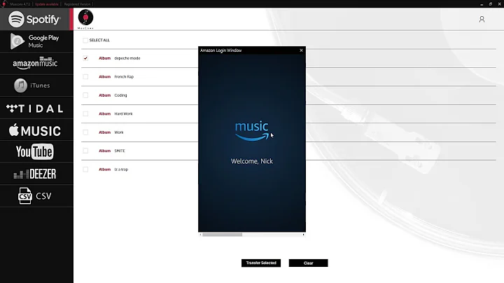 MusConv.com - transfer playlists and songs between music streaming services
