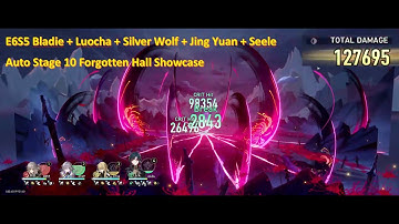 E6S5 Blade Luocha Silver Wolf JingYuan AUTO Memory of Chaos Stage 10 Showcase [Honkai Star Rail]