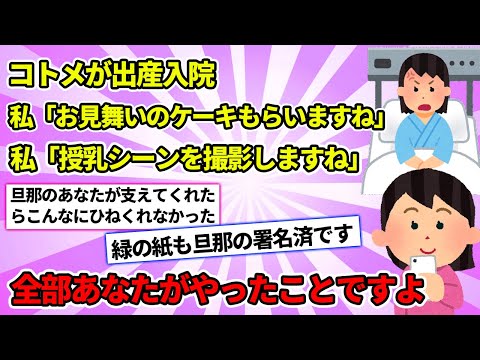 【2chスカッと】コトメに過去の仕返しをし、助けてくれなかった旦那にも緑の紙を【ゆっくり解説】