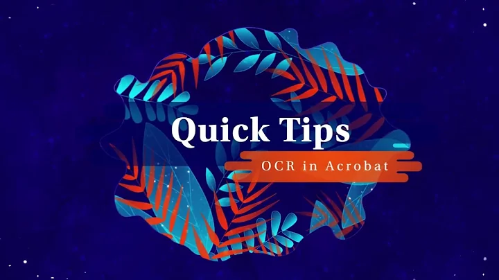 Adobe Quick Tips -  OCR in Acrobat