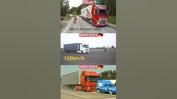 Automatic Truck Braking Test  Volvo vs Mercedes — Real Life Saver!!