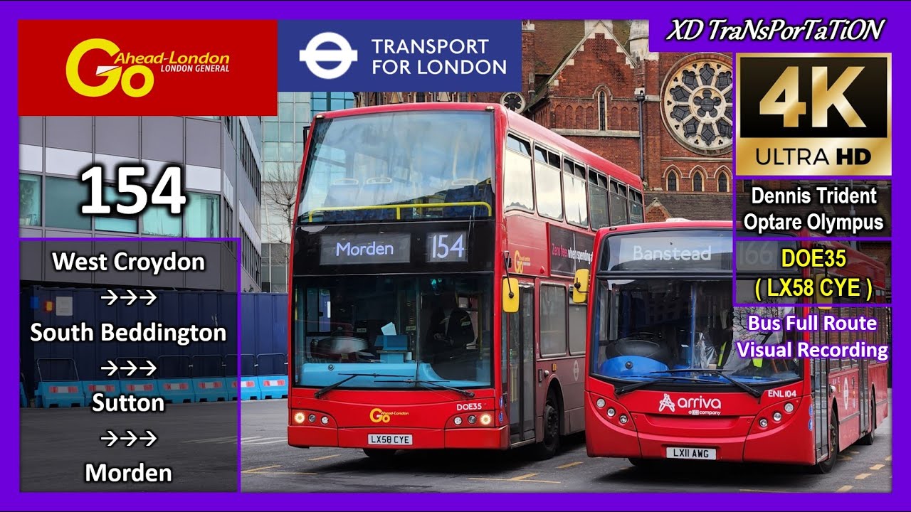 [London General] 154 ~ West Croydon Bus Station ➝ Morden Station